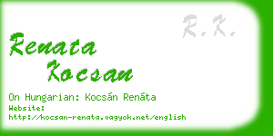 renata kocsan business card