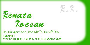 renata kocsan business card